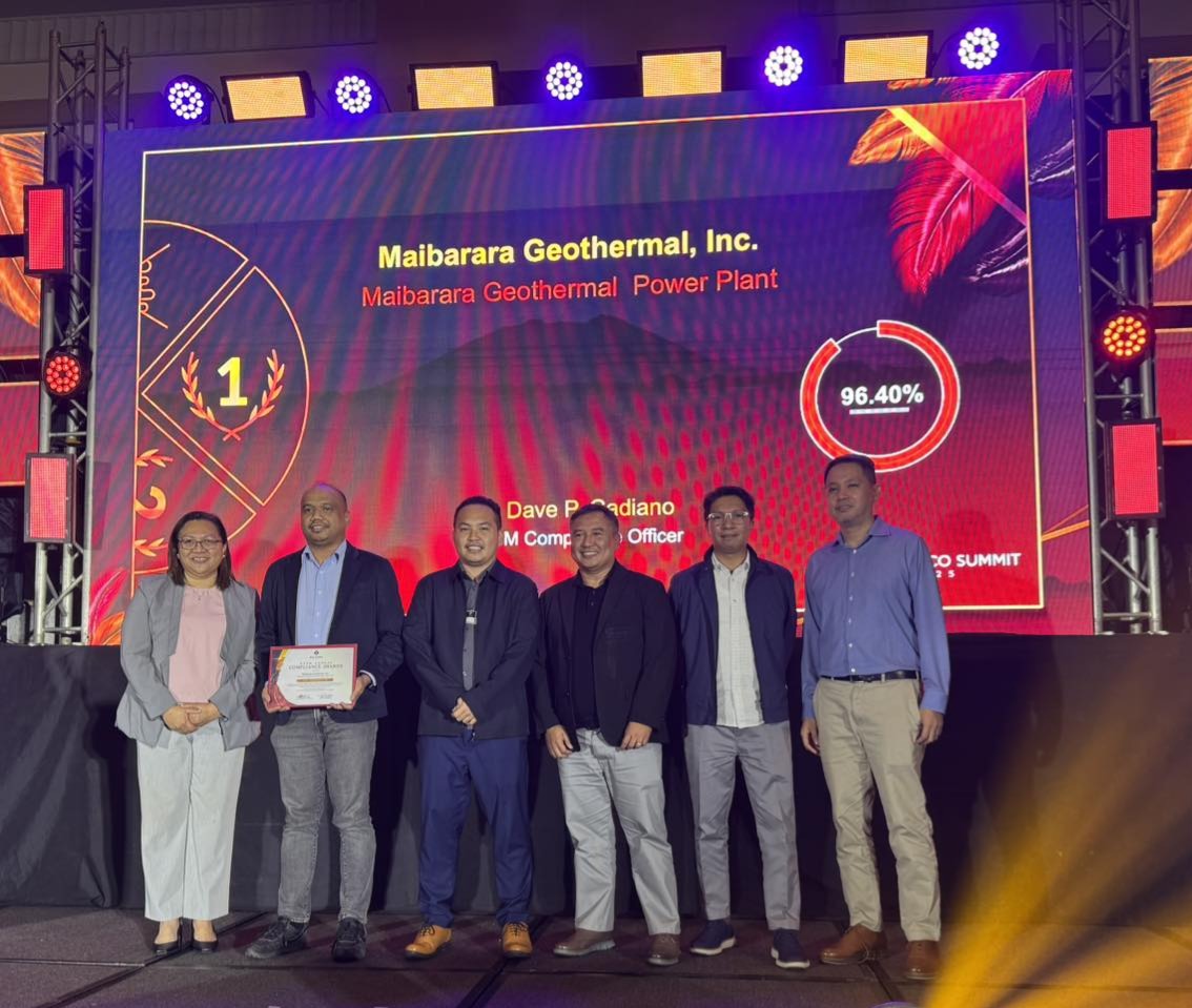 Maibarara Geothermal cited by PEMC for reliability and compliance excellence
