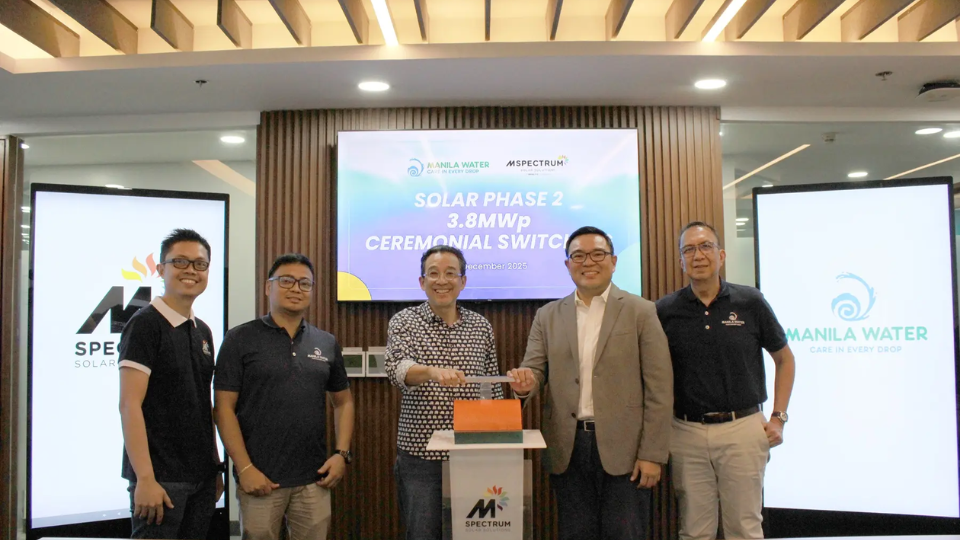 Manila Water, MSpectrum switch on 3.8 MWp solar across 10 facilities